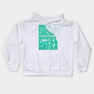 Buenos Aires, Argentina City Map Typography - Watercolor Kids Hoodie